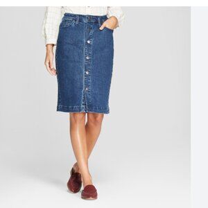 9. UNIVERSAL THREAD • Denim Midi Skirt Size 14